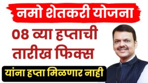 नमोचा आठवा हप्ता शेतकऱ्यांच्या खात्यावर जमा करण्यात येणार